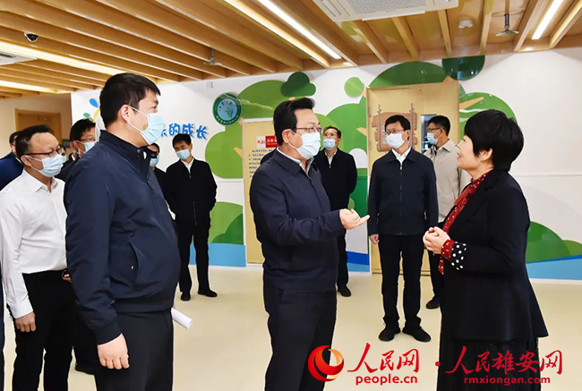張國華調(diào)研容城縣、容西片區(qū)及千年秀林安全生產(chǎn)工作。劉向陽攝