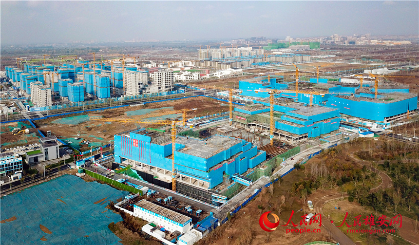 中國電信智慧城市產業園建設項目現場。人民網 宋燁文攝