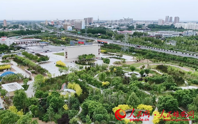 圖為三賢文化廣場。容城縣園林綠化管理中心供圖