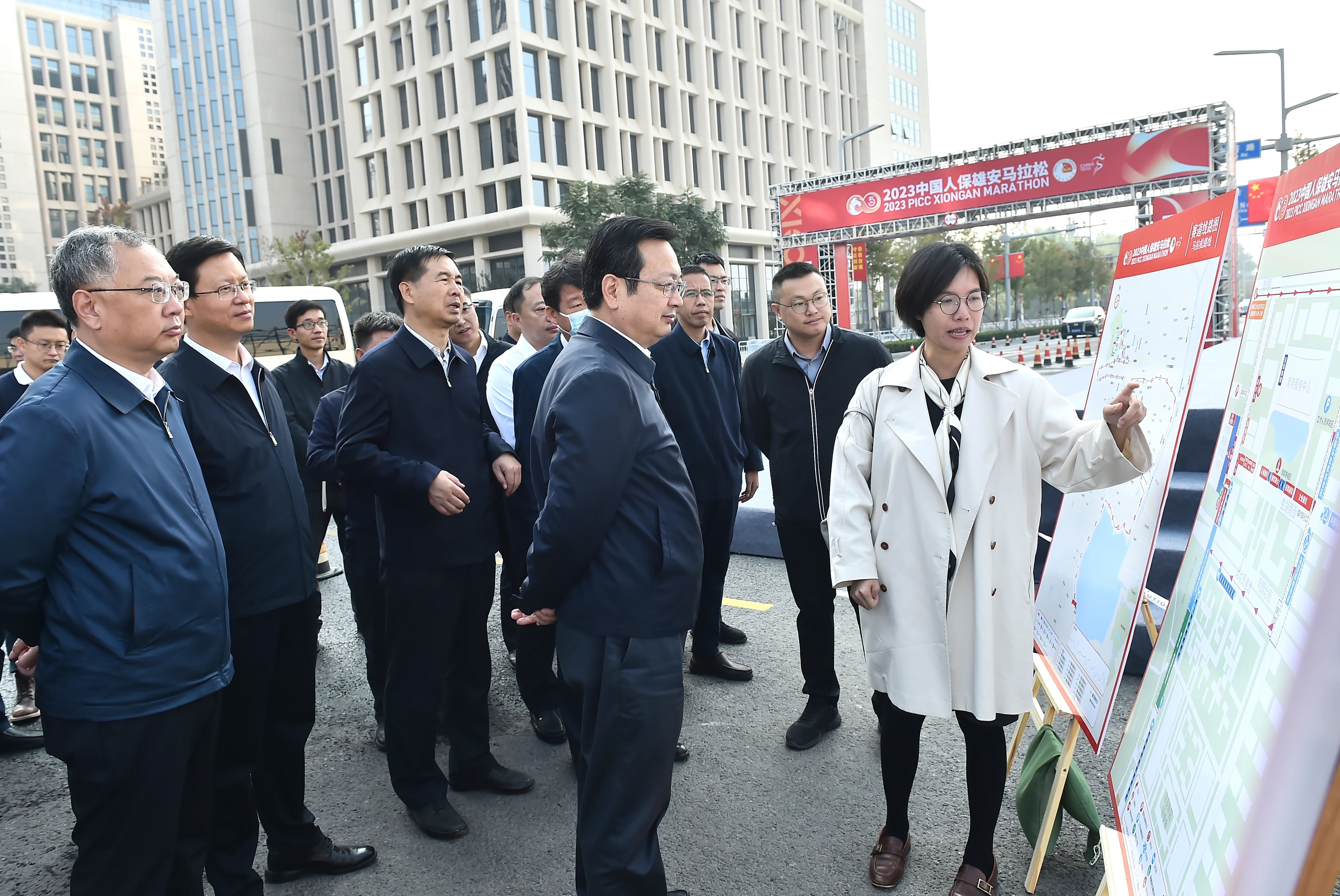 張國華調研2023雄安馬拉松賽事籌備工作。劉向陽攝
