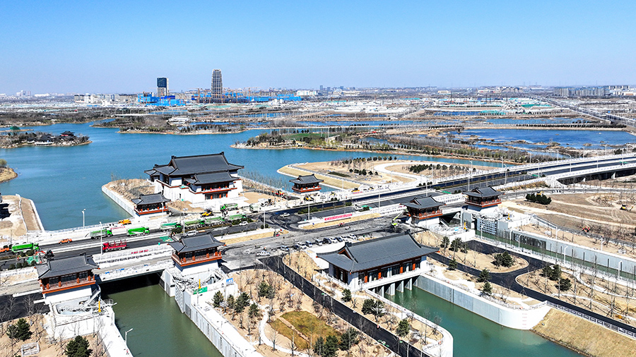 圖為雄安南河樞紐工程。胡忠攝